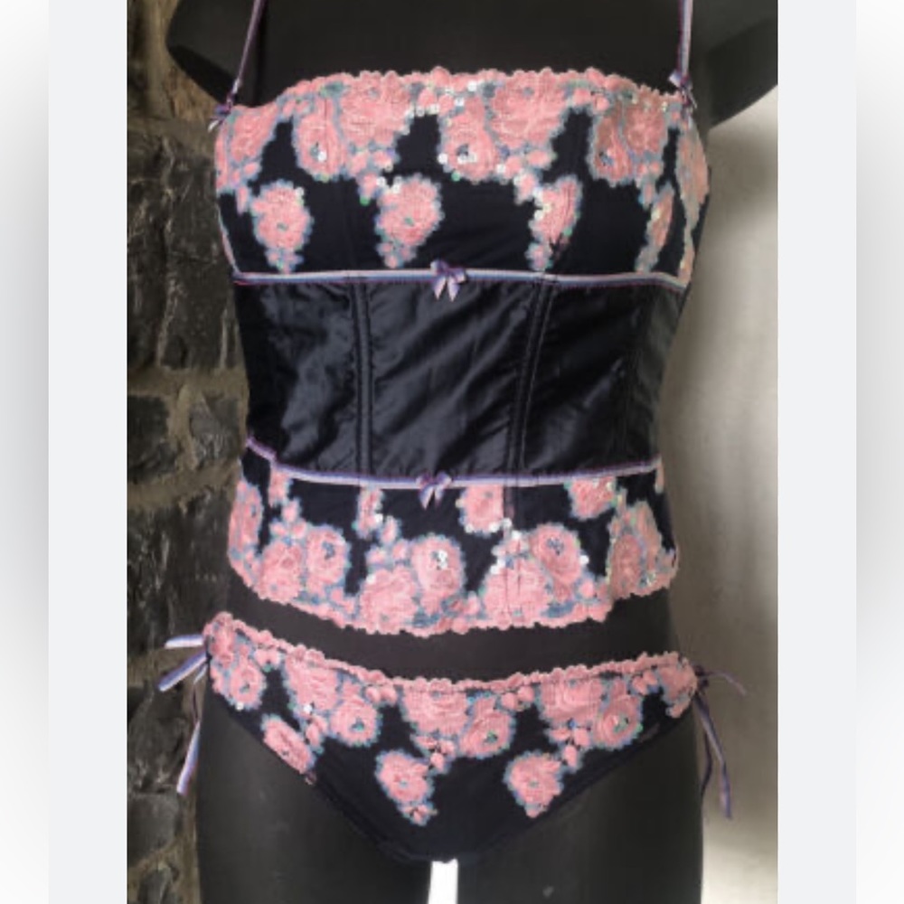 SUPER RARE Vintage 90s Victoria’s Secret Sequin Corset Top